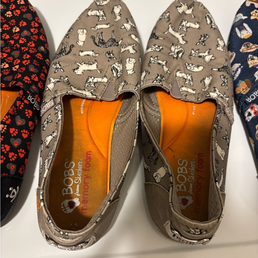 BOBS from Skechers 3 pairs of Dog Patterned Flats - Picture 2 of 6